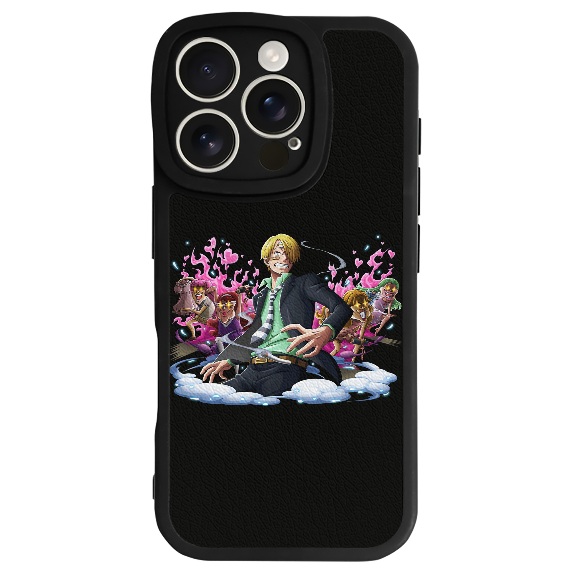 （画像用） ワンピース サンジ ONE PIECE Sanji 【iPhone 16シリーズ対応】シリコンスマホケース（レザー調） 材質：シリコン